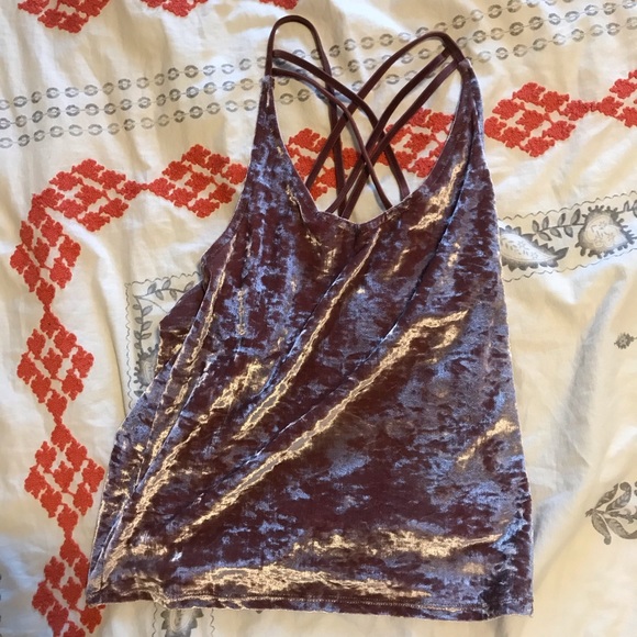 pink velvet tank top - Picture 3 of 4